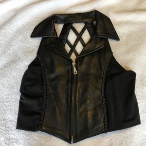 Cute faux leather vest